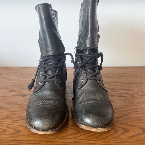 All Saints combat moto motorcycle leather boots size 37 - Picture 6 of 7